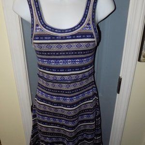 Free People Fair isle Fit & Flare Nordic Knit Dress Size XS Women's EUC